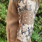 Кофта флисовая мужская военная тактическая с липучками под шевроны ВСУ (ЗСУ) Пиксель 8154 48 размер койот (OPT-1390) - изображение 5