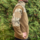Кофта флисовая мужская военная тактическая с липучками под шевроны ВСУ (ЗСУ) Пиксель 8158 56 размер койот (OPT-1390) - изображение 4