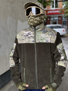 Кофта флисовая мужская военная тактическая с липучками под шевроны ВСУ (ЗСУ) Мультикам 8040 54 размер хаки (OPT-1390) - изображение 5