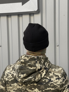 Шапка тактическая трикотажная Kreminna теплая на флисе военная Черная - изображение 2