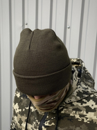 Шапка тактическая трикотажная Kreminna теплая на флисе военная Хаки - изображение 3