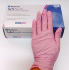 Нитриловые перчатки Medicom SafeTouch® Advanced Pink текстурированные без пудры 500 шт розовые Размер M (3,6 г) - изображение 1