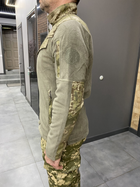 Армейская Кофта флисовая WOLFTRAP, теплая, размер L, Оливковый, Камуфляжные вставки на рукава, плечи, карманы - изображение 4