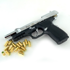 Стартовый сигнальный пистолет Kuzey F 92 Chrome под холостой патрон 9 мм с дополнительный магазином - изображение 4
