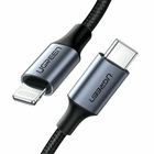 Кабель зарядный Type-C-Lightning UGREEN MFI - 36W для iPhone iPad 2 м Black (US304)