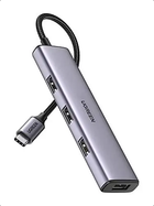 Многопортовый адаптер концентратор USB хаб UGREEN USB C 4 порта Grey (CM473)