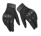 Универсальные тактические перчатки размер XL полнопалые с защитой на косточки (Черные) - изображение 4