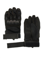 Универсальные тактические перчатки размер L полнопалые с защитой на косточки (Черные) - изображение 3