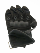 Универсальные тактические перчатки размер XL полнопалые с защитой на косточки (Черные) - изображение 7