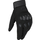 Универсальные тактические перчатки размер L полнопалые с защитой на косточки (Черные) - изображение 10