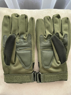 Универсальные тактические перчатки размер M полнопалые с защитой на косточки (Олива) - изображение 10
