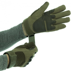 Универсальные тактические перчатки размер XL полнопалые с защитой на косточки (Олива) - изображение 2