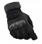 Универсальные тактические перчатки размер M полнопалые с защитой на косточки (Черные) - изображение 5