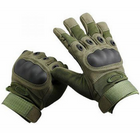 Універсальні тактичні повнопалі рукавички розмір L з захистом на кісточки колір (Олива) - зображення 5