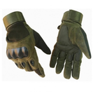 Універсальні тактичні повнопалі рукавички розмір L з захистом на кісточки колір (Олива) - зображення 6