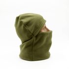 Качественная Теплая Балаклава флисовая мужская зеленая военная камуфляжная, подшлемник хаки однотонная зимняя - изображение 1