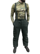 Тактичні зимові штани ЗСУ Хакі з підтяжками розмір 60-62 зріст 179-191 - зображення 1