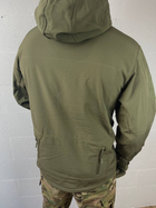 Демисезонная хаки мужская флисовая куртка размер L - изображение 3