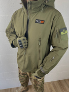 Демисезонная хаки мужская флисовая куртка размер XXL - изображение 1