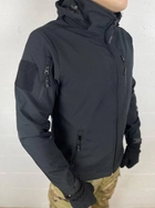 Демісезонна чорна чоловіча флісова куртка розмір XL - зображення 4