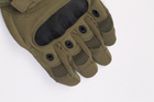 Перчатки тактические с пальцами и карбоновыми вставками L Олива - изображение 3