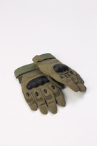 Перчатки тактические с пальцами и карбоновыми вставками XL Олива - изображение 2