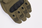 Перчатки тактические с пальцами и карбоновыми вставками M Олива - изображение 3