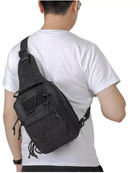 Тактична нагрудна сумка NewtactUA однолямкова через плече Чорна (4825562300032) - зображення 2