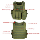 Жилет тактичний військовий Tactical Vest A56 плитоноска / розвантаження Molle олива - зображення 5