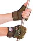Тактичні рукавички з відкритими пальцями Zelart Action 4928 розмір M Camouflage - зображення 4