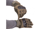 Тактические перчатки олива размер XL (полнопалые военные с закрытыми пальцами осень-зима для военных ВСУ) YL-GO12 - изображение 2