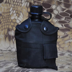 Фляга армійська для води 1 літр із чохлом і котелком Чорна - зображення 3