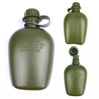 Фляга армейская для воды 1 литр с чехлом и котелком зеленная - изображение 4