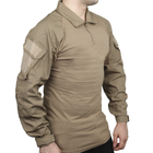 Тактическая рубашка Lesko A655 Sand Khaki 3XL убакс мужская милитари с отверстиями для налокотников - изображение 4