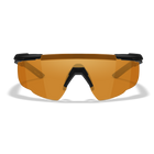 Защитные баллистические очки с сменными линзами Wiley X Saber Advanced, серые, прозрачные, оранжевые линзы в черной оправе - изображение 1