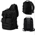 Сумка-рюкзак тактическая военная на 20 л черная - изображение 4
