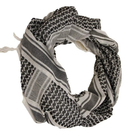 Платок шарф арафатка, шемаг, куфия 110см - Black/White Primo белый - изображение 4