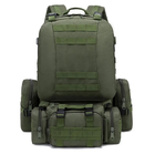 Тактичний військовий рюкзак з підсумками Assault Belt M-12 Oxford 600D 50 літрів Оливковий - зображення 2