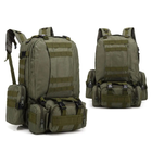 Тактичний військовий рюкзак з підсумками Assault Belt M-12 Oxford 600D 50 літрів Оливковий - зображення 3