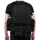 Тактичний військовий рюкзак з підсумками Assault Belt M-12 Oxford 600D 50 літрів Чорний - зображення 8