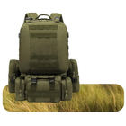 Тактичний військовий рюкзак з підсумками Assault Belt M-12 Oxford 600D 50 літрів Оливковий - зображення 4