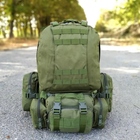 Тактичний військовий рюкзак з підсумками Assault Belt M-12 Oxford 600D 50 літрів Оливковий - зображення 6
