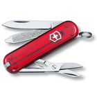 Складной швейцарский нож Victorinox Vx06223.T Classic SD 7 функций 58 мм красный-полупрозрачный - изображение 5