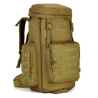 Рюкзак тактический военный Protector plus S408 70л штурмовой с системой Molle coyote brown - изображение 1