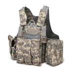 Жилет тактический военный разгрузка Tactical Vest A58 пиксельный камуфляж - изображение 1