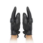 Тактические кожаные зимние перчатки на флисовой подкладке GlovesUA мод.312-б Черный 8 - изображение 2