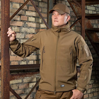 M-Tac Тактична куртка з капюшоном на флісовій підкладці - Водонепроникна розмір L, колір Coyote - зображення 4