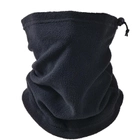 Бафф флісовий шарф-труба зимовий чорний універсальний на шнурку з регулюванням - зображення 1