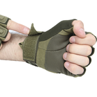 Перчатки тактические короткие Han-Wild HW72 Green L мужские с защитными вставками без пальцев (SK-9875-42466) - изображение 3