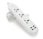 Мережевий фільтр ТВ-Т16mini, 3 розетки + 4 USB, 2 м, перетин 3х0, 75мм, 3000W, White